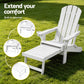 Folding Sun Lounger Adirondack Chair Outdoor Lounge Setting HDPE Recliner Footrest White