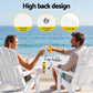 Folding Sun Lounger Adirondack Chair Outdoor Lounge Setting HDPE Recliner Footrest White