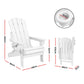 Adirondack Gardeon Outdoor Chairs Folding Beach Chair HDPE Sun Lounge Patio Furniture Garden White