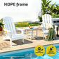 Adirondack Gardeon Outdoor Chairs Folding Beach Chair HDPE Sun Lounge Patio Furniture Garden White