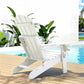 Adirondack Gardeon Outdoor Chairs Folding Beach Chair HDPE Sun Lounge Patio Furniture Garden White