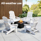 Adirondack Gardeon Outdoor Chairs Folding Beach Chair HDPE Sun Lounge Patio Furniture Garden White
