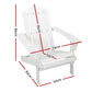 Hendon Adirondack Outdoor Beach Wooden Chairs Patio Chair - White