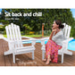 Hendon Adirondack Outdoor Beach Wooden Chairs Patio Chair - White