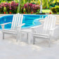 Hendon 3-Piece Adirondack Outdoor Beach Wooden Chairs Patio Chair & Table Set - White