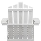 Set of 2 Adirondack Outdoor Table and Chair Wooden Beach Chair Patio Furniture White