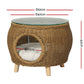 Ireni Coffee Side Table Wicker Aluminium Desk Pet Bed Storage Outdoor Furniture