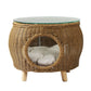 Ireni Coffee Side Table Wicker Aluminium Desk Pet Bed Storage Outdoor Furniture