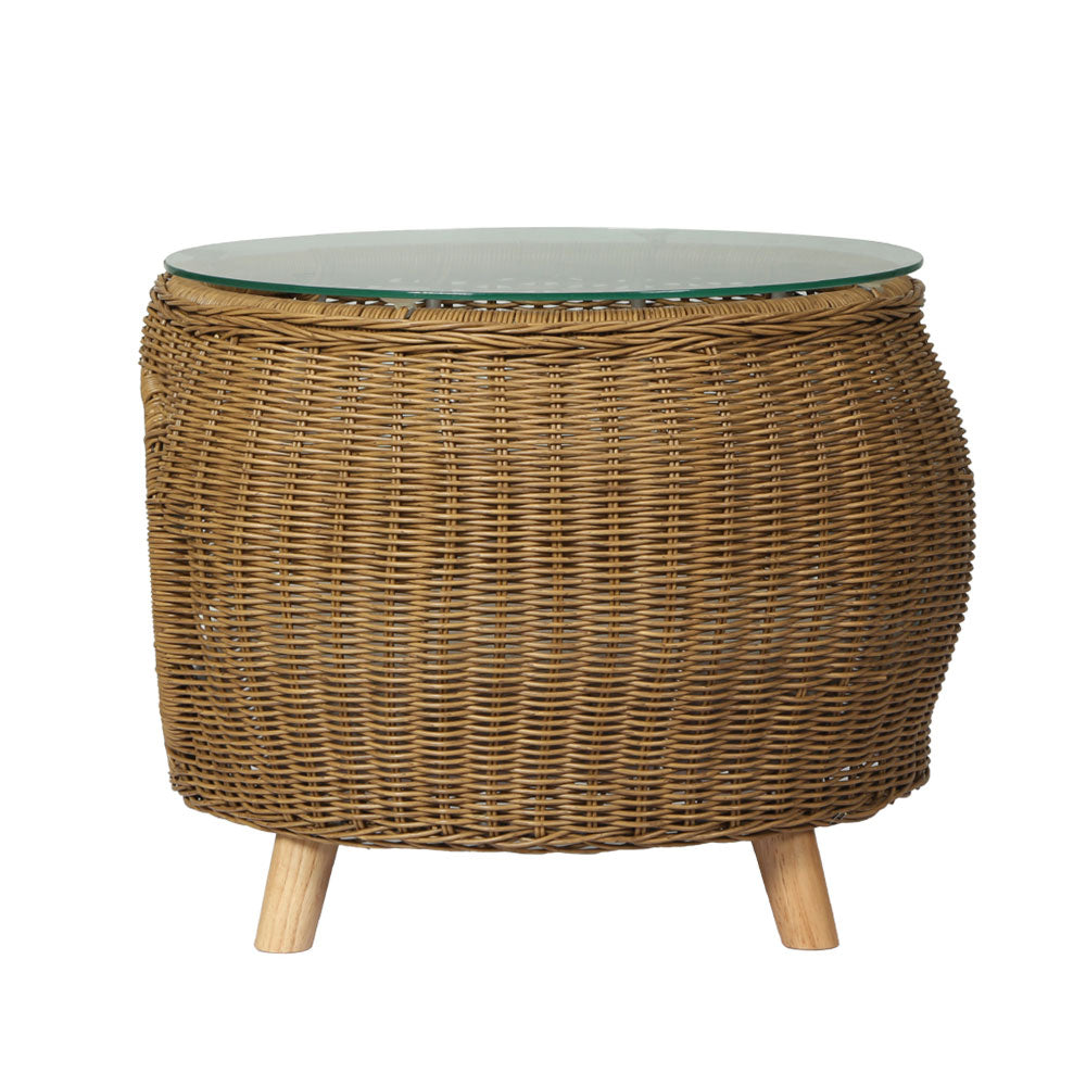 Ireni Coffee Side Table Wicker Aluminium Desk Pet Bed Storage Outdoor Furniture