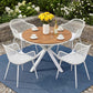 Altina 4-Seater Table and Chairs Patio Garden Furniture Diamond 5-Piece Outdoor Dining Set - White & Wood