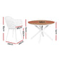 Altina 4-Seater Table and Chairs Patio Garden Furniture Diamond 5-Piece Outdoor Dining Set - White & Wood