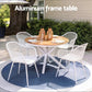 Altina 4-Seater Table and Chairs Patio Garden Furniture Diamond 5-Piece Outdoor Dining Set - White & Wood