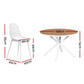 Epiria 4-Seater Table and Chairs Patio Garden Furniture Lattice 5-Piece Outdoor Dining Set - White & Wood