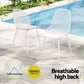 Epiria 4-Seater Table and Chairs Patio Garden Furniture Lattice 5-Piece Outdoor Dining Set - White & Wood