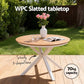 Orelia 6-Seater Table and Chairs Patio Garden Furniture Steel 7-Piece Outdoor Dining Set - White & Wood