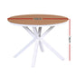 Sedilia Outdoor Dining Table 108CM Aluminum Frame WPC Top Desk Patio Furniture - Wood & White