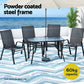 Jovan 4-Seater Outdoor Dining Set Table and Chairs Patio Furniture Bistro Set Garden 5-Piece - Black