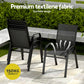 Jovan 4-Seater Outdoor Dining Set Table and Chairs Patio Furniture Bistro Set Garden 5-Piece - Black
