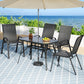 Jovan 4-Seater Outdoor Dining Set Table and Chairs Patio Furniture Bistro Set Garden 5-Piece - Black