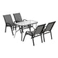 Jovan 4-Seater Outdoor Dining Set Table and Chairs Patio Furniture Bistro Set Garden 5-Piece - Grey