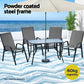 Jovan 4-Seater Outdoor Dining Set Table and Chairs Patio Furniture Bistro Set Garden 5-Piece - Grey