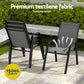 Jovan 4-Seater Outdoor Dining Set Table and Chairs Patio Furniture Bistro Set Garden 5-Piece - Grey