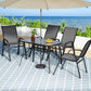 Jovan 4-Seater Outdoor Dining Set Table and Chairs Patio Furniture Bistro Set Garden 5-Piece - Grey