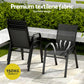 Jovan 6-Seater Outdoor Dining Set Table and Chairs Patio Furniture Garden Bistro Set 7-Piece - Black