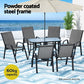 Jovan 6-Seater Outdoor Dining Set Table and Chairs Patio Furniture Garden Bistro Set 7-Piece - Grey