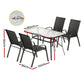Jovan 4-Seater Outdoor Dining Set Table and Chairs Patio Furniture Bistro Set Garden 5-Piece - Black