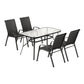Jovan 4-Seater Outdoor Dining Set Table and Chairs Patio Furniture Bistro Set Garden 5-Piece - Black