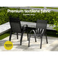 Jovan 4-Seater Outdoor Dining Set Table and Chairs Patio Furniture Bistro Set Garden 5-Piece - Black