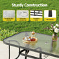 Jovan 4-Seater Outdoor Dining Set Table and Chairs Patio Furniture Bistro Set Garden 5-Piece - Black