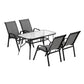 Jovan 4-Seater Outdoor Dining Set Table and Chairs Patio Furniture Bistro Set Garden 5-Piece - Grey