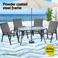 Jovan 4-Seater Outdoor Dining Set Table and Chairs Patio Furniture Bistro Set Garden 5-Piece - Grey
