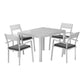 Mirel 4-Seater Outdoor Dining Set 5 Piece Aluminum Extendable Table Setting White 5-Piece - White