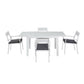 Mirel 4-Seater Outdoor Dining Set 5 Piece Aluminum Extendable Table Setting White 5-Piece - White