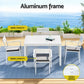 Mirel 4-Seater Outdoor Dining Set 5 Piece Aluminum Extendable Table Setting White 5-Piece - White
