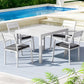 Mirel 4-Seater Outdoor Dining Set 5 Piece Aluminum Extendable Table Setting White 5-Piece - White