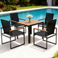 Wystan 4-Seater Outdoor Dining Set Table and Chairs Patio Garden Furniture Bistro 5-Piece - Black