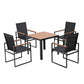 Wystan 4-Seater Outdoor Dining Set Table and Chairs Patio Garden Furniture Bistro 5-Piece - Black