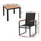 Wystan 4-Seater Outdoor Dining Set Table and Chairs Patio Garden Furniture Bistro 5-Piece - Black