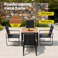 Wystan 4-Seater Outdoor Dining Set Table and Chairs Patio Garden Furniture Bistro 5-Piece - Black