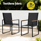 Wystan 4-Seater Outdoor Dining Set Table and Chairs Patio Garden Furniture Bistro 5-Piece - Black
