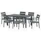 Sarmia 6-Seater Aluminum Table Chairs Setting 7-Piece Outdoor Dining Set - Black
