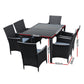 Corbridge 6-Seater Set 7-Piece Outdoor Furniture - Black