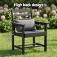 Lacombe 6-Seater Outdoor Dining Set Patio HDPE Table and Chairs Garden Furniture 7-Piece - Black