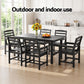 Lacombe 6-Seater Outdoor Dining Set Patio HDPE Table and Chairs Garden Furniture 7-Piece - Black