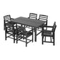 Lacombe 6-Seater Outdoor Dining Set Patio HDPE Table and Chairs Garden Furniture 7-Piece - Black
