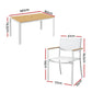 Evorin 6-Seater Table and Chairs Patio Garden Furniture Bistro 7-Piece Outdoor Dining Set - White & Wood